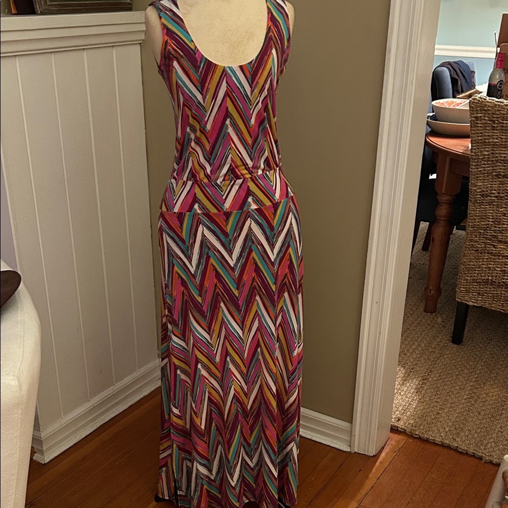 Veronica M Colorful Chevron Maxi Dress
